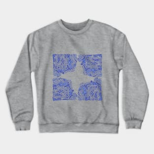 Blue Hand Drawn Doodles Crewneck Sweatshirt